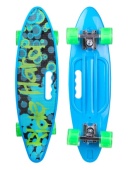 Пенниборд пластик (58х16) (колеса PU,свет,ручка,макс.вес 60 кг) рисунок граффити (арт.SL-AS-2)