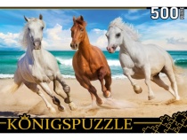 Konigspuzzle. ПАЗЛЫ 500 элементов. ШТK500-3701 ТРИ ЛОШАДИ У МОРЯ