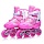 Роликовые коньки раздвижные, PU колёса со светом, размер M (35-38), розовые, U001746Y / 393802