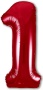 Шар (40''/102 см) Цифра, 1, Slim, Красный, в упаковке 1 шт. 756270