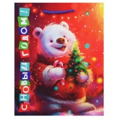 Бумажный пакет для сувенирной продукции с ламинацией, с шириной основания 17,8 cм.   95704FE / 50166