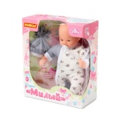 Пупс мягконабивной "Милый" (28 см) с соской (в коробке) 80448