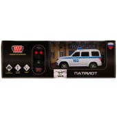 Машина р/у УАЗ ПАТРИОТ ПОЛИЦИЯ 15,5 см, свет, белый, кор. Технопарк PATRIOT-15RCPOL-WH