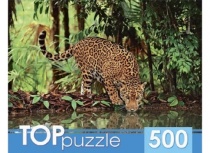 TOPpuzzle. ПАЗЛЫ 500 элементов. КБТП500-6801 Ягуар на водопое
