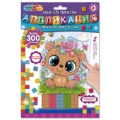 Аппликация мягкая мозаика из эва 17*23 см милые животные МУЛЬТИ АРТ   EVAM-109002