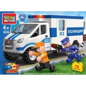 ГАЗ конструктор "Город мастеров" газель полиция, с фигурками, 84дет. 3039-KK